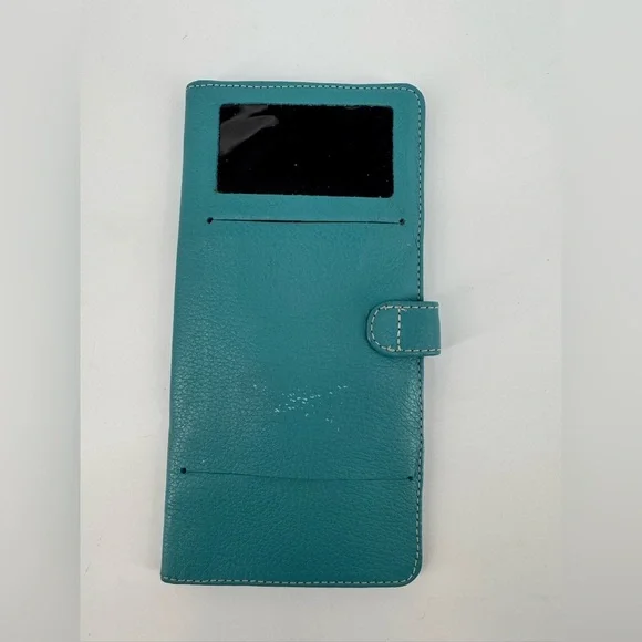 Travel Passport Holder Wallet Holder Blue Genuine Leather Card Cover - Picture 2 of 6